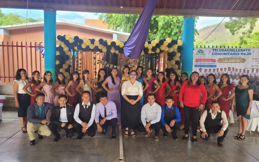 Ceremonia de clausura del Telebachillerato Comunitario con sede en la comunidad de Las Conchas, generación 2020A – 2023B “Ricardo Flores Magón”