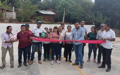 Inauguraron de obra priorizada 2023, construcción  de la cancha pública en la  Agencia Municipal de Cuauhtémoc Guadalupe